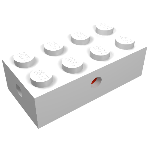 Part 7049a - Brick, Modified 2 x 4 with Wheels Holder, Opaque Bottom - De BrickPlaats