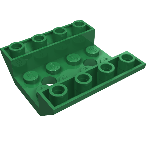 Part 72454 - Slope, Inverted 45 4 x 4 Double with 2 Holes - De BrickPlaats