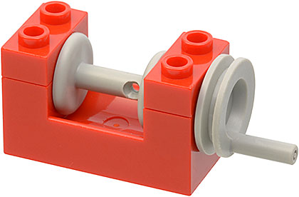 Part 73037c00 - String Reel Winch 2 x 4 x 2 with Light Gray Drum - De BrickPlaats