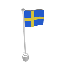 Part 777p02 - Flag on Flagpole, Wave with Sweden Pattern - De BrickPlaats