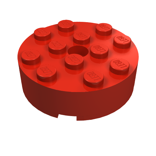 Part 87081 - Brick, Round 4 x 4 with Hole - De BrickPlaats