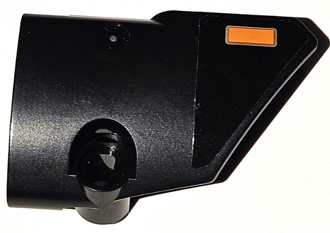 Part 87086pb080 - Technic, Panel Fairing # 2 Small Smooth Short, Side B with Orange Blinker Light with Silver Outline Pattern (Sticker) - Set 42111 - De BrickPlaats
