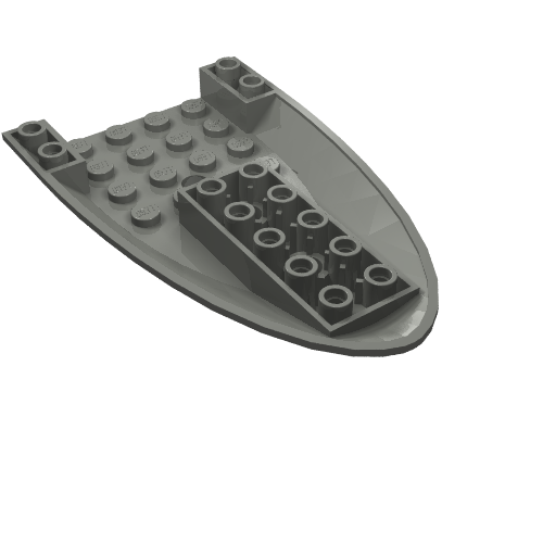 Part 87611 - Aircraft Fuselage Forward Bottom Curved 6 x 10 with 3 Holes - De BrickPlaats