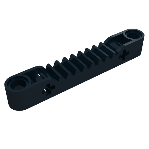 Part 87761 - Technic, Gear Rack 1 x 7 with Axle and Pin Holes - De BrickPlaats