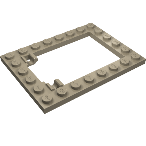 Part 92107 - Plate, Modified 6 x 8 Trap Door Frame Horizontal (Long Pin Holders) - De BrickPlaats