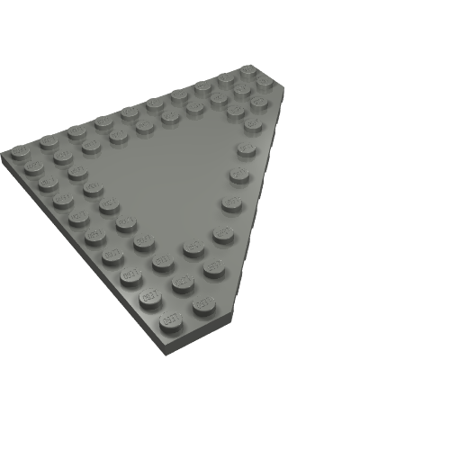 Part 92584 - Wedge, Plate 10 x 10 Cut Corner with no Studs in Center - De BrickPlaats