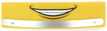 Part 93273pb002 - Slope, Curved 4 x 1 x 2/3 Double with Smiling Mouth and Bumper Pattern (Luigi) - De BrickPlaats
