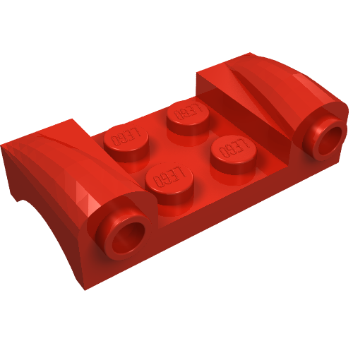 Part 93590 - Vehicle, Mudguard 2 x 4 with Headlights and Curved Fenders - De BrickPlaats