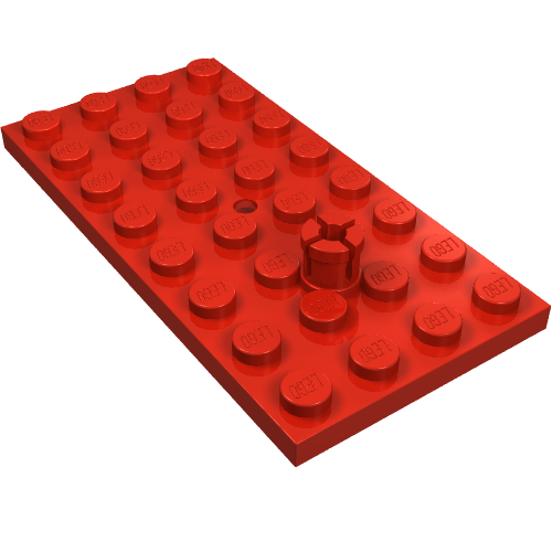 Part 967 - Plate, Modified 4 x 8 with Trailer Hitch Pin - De BrickPlaats