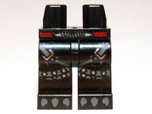 Part 970c00pb0232 - Hips and Legs with Red Belt, Silver Buckles and Dark Bluish Gray Talons Pattern - De BrickPlaats