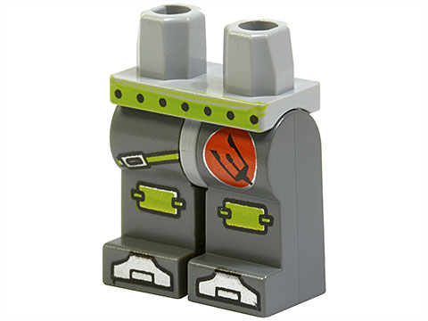 Part 970c85pb02 - Hips and Dark Bluish Gray Legs with Atlantis Diver Pattern - De BrickPlaats