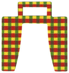 Part 97122 - Cloth Curtain with Red, Yellow, and Green Pattern - De BrickPlaats