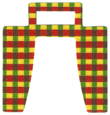 Part 97122 - Cloth Curtain with Red, Yellow, and Green Pattern - De BrickPlaats