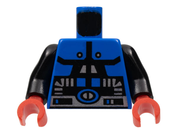 Part 973p66c01 - Torso Space Spyrius Pattern / Black Arms / Red Hands - De BrickPlaats