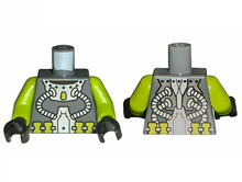 Part 973pb0615c01 - Torso Atlantis Diver Two Hoses Pattern / Lime Arms / Black Hands - De BrickPlaats