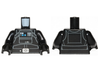 Part 973pb1880c01 - Torso SW TIE Pilot, Detailed with Back Printing Pattern (Rebels Cartoon Style) / Black Arms / Black Hands - De BrickPlaats