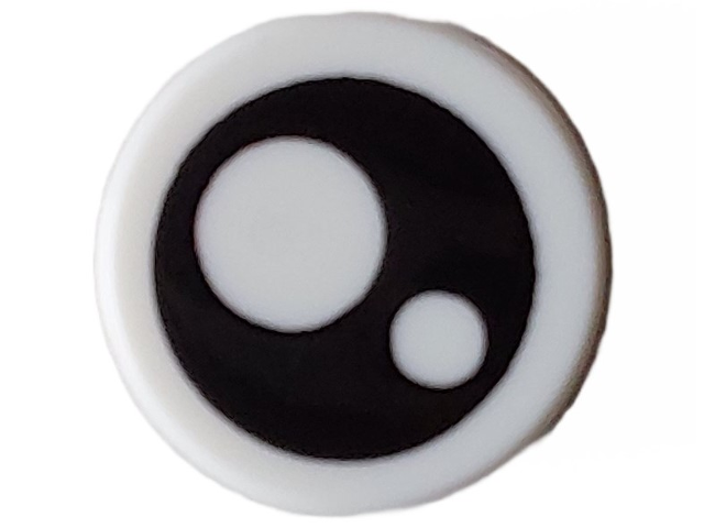 Part 98138pb367 - Tile, Round 1 x 1 with Black Eye with Pupil and Circle Pattern - De BrickPlaats