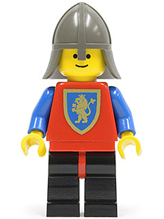 Minifig cas112 - Crusader Lion - Black Legs with Red Hips, Dark Gray Neck-Protector - De BrickPlaats