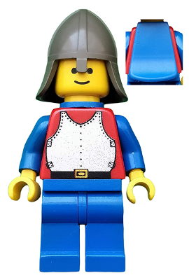Minifig cas201 - Breastplate - Red with Blue Arms, Blue Legs, Dark Gray Neck-Protector, Blue Plastic Cape - De BrickPlaats