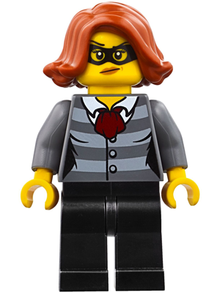 Minifig cty0753 - Police - City Bandit Female, Black Eye Mask - De BrickPlaats