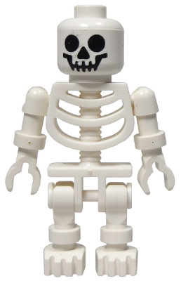 Minifig gen001 - Skeleton - Standard Skull, Floppy Arms