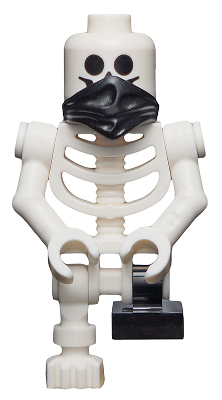 Minifig gen094 - Skeleton with Standard Skull, Scarf, Bent Arms and Short Black Leg - De BrickPlaats