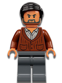 Minifig jw083 - Dr. Henry Wu - Reddish Brown Cardigan - De BrickPlaats