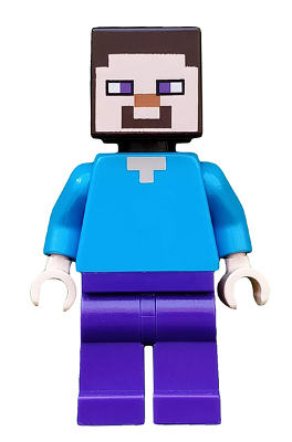 Minifig min009 - Steve - Dark Purple Legs - De BrickPlaats