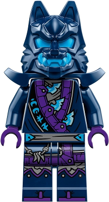 Minifig njo0851 - Wolf Mask Warrior / Wolf Mask Claw Warrior  - Dark Blue and Dark Azure Mask, Shoulder Armor