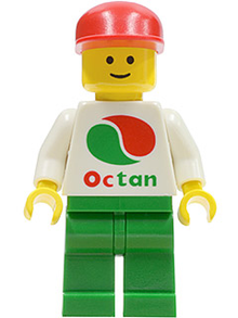 Minifig oct012 - Octan - White Logo, Green Legs, Red Cap - De BrickPlaats
