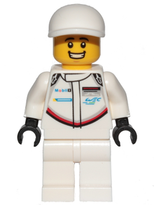 Minifig sc059 - Porsche 911 RSR Driver - White Cap - De BrickPlaats