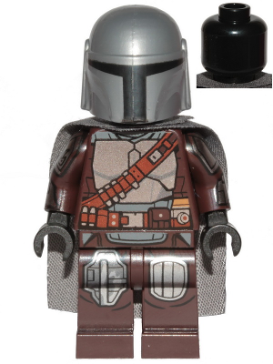 Minifig sw1135 - The Mandalorian / Din Djarin / 'Mando' - Silver Beskar Armor, Cape - De BrickPlaats