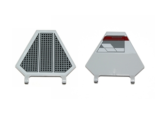 Part x1435pb006L - Flag 5 x 6 Hexagonal with SW Black Radiator Plate Pattern on One Side and Squadron Marks on Other Side Left (Sticker) - Set 9494 - De BrickPlaats